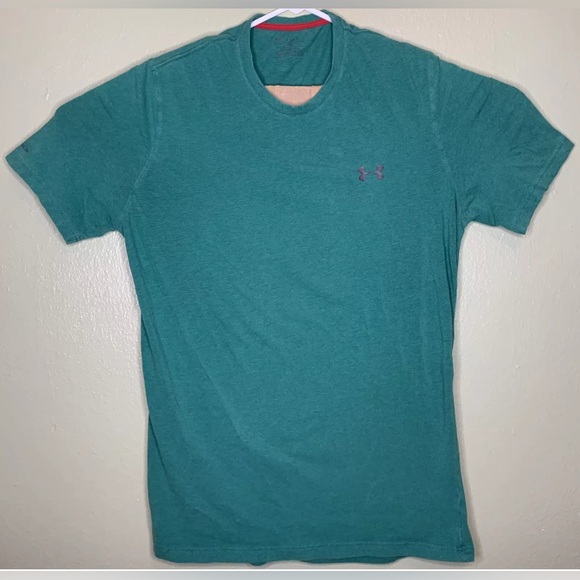 Under Armour Other - Under Armour Charged Heat Gear Mens Size Large Loose Teal Logo Crew Neck Shirt